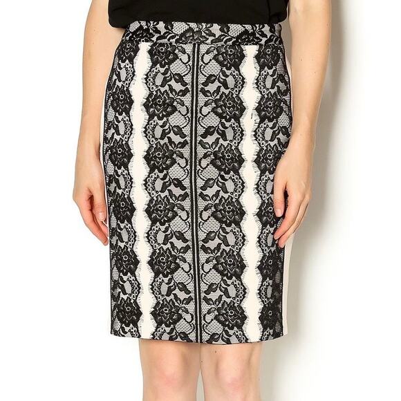 NWOT Endless Rose Fairmont Lace Overlay Pencil Skirt.  Size S - Picture 1 of 12